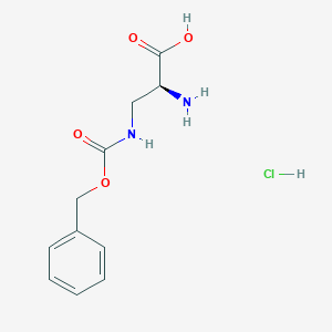 molecular formula C11H15ClN2O4 B8177324 (S)-2-Amino-3-(((benzyloxy)carbonyl)amino)propanoic acid hydrochloride 