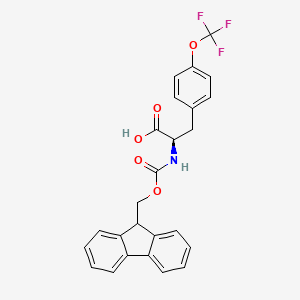 molecular formula C25H20F3NO5 B8177383 (R)-2-(9H-Fluoren-9-ylmethoxycarbonylamino)-3-(4-trifluoromethoxy-phenyl)-propionic acid 