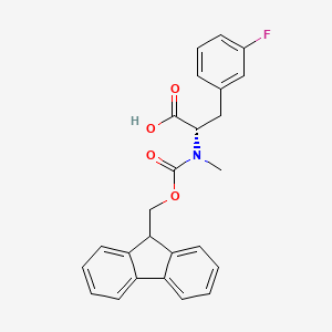 molecular formula C25H22FNO4 B8177392 (S)-2-((((9H-Fluoren-9-yl)methoxy)carbonyl)(methyl)amino)-3-(3-fluorophenyl)propanoic acid 