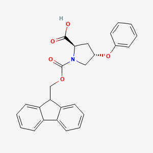 molecular formula C26H23NO5 B8177406 (2R,4S)-1-(9H-fluoren-9-ylmethoxycarbonyl)-4-phenoxypyrrolidine-2-carboxylic acid 