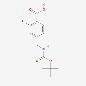 molecular formula C13H16FNO4 B8177443 4-(Boc-amino)methyl-2-fluoro-benzoic acid 