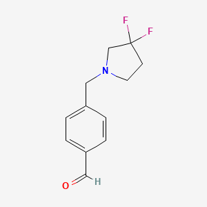 molecular formula C12H13F2NO B8177484 4-((3,3-Difluoropyrrolidin-1-yl)methyl)benzaldehyde 