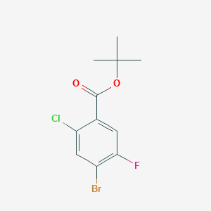molecular formula C11H11BrClFO2 B8177487 4-Bromo-2-chloro-5-fluoro-benzoic acid tert-butyl ester 