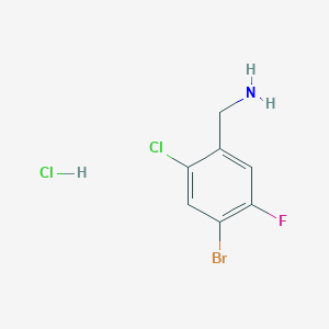 molecular formula C7H7BrCl2FN B8177489 (4-Bromo-2-chloro-5-fluorophenyl)methanamine hydrochloride 