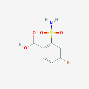 molecular formula C7H6BrNO4S B8177573 4-Bromo-2-sulfamoylbenzoic acid 