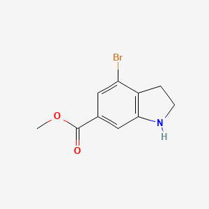 molecular formula C10H10BrNO2 B8177611 Methyl 4-bromoindoline-6-carboxylate 