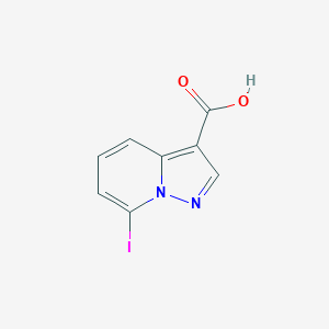 molecular formula C8H5IN2O2 B8177622 7-Iodopyrazolo[1,5-a]pyridine-3-carboxylic acid 