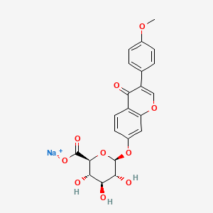molecular formula C22H19NaO10 B8177633 sodium;(2S,3S,4S,5R,6S)-3,4,5-trihydroxy-6-[3-(4-methoxyphenyl)-4-oxochromen-7-yl]oxyoxane-2-carboxylate 