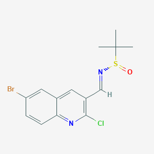 (NE,S)-N-[(6-bromo-2-chloroquinolin-3-yl)methylidene]-2-methylpropane-2-sulfinamide