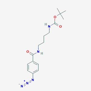 molecular formula C16H23N5O3 B8177660 tert-Butyl (4-(4-azidobenzamido)butyl)carbamate 