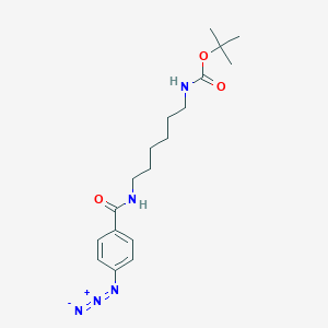 molecular formula C18H27N5O3 B8177667 tert-Butyl (6-(4-azidobenzamido)hexyl)carbamate 