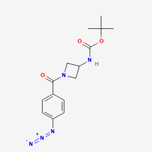 molecular formula C15H19N5O3 B8177683 tert-Butyl (1-(4-azidobenzoyl)azetidin-3-yl)carbamate 