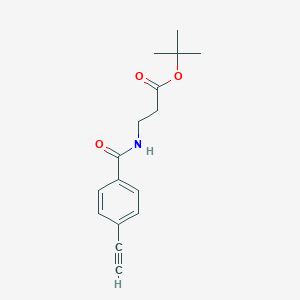 molecular formula C16H19NO3 B8177714 tert-Butyl 3-(4-ethynylbenzamido)propanoate 