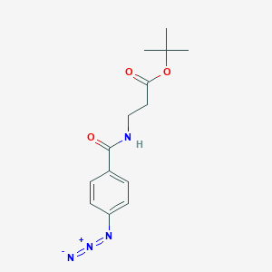 molecular formula C14H18N4O3 B8177716 tert-Butyl 3-(4-azidobenzamido)propanoate 
