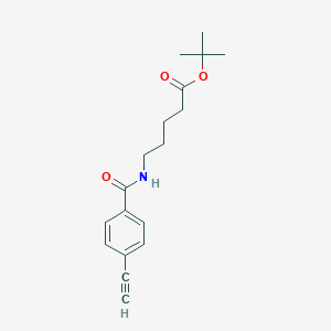 molecular formula C18H23NO3 B8177727 tert-Butyl 5-(4-ethynylbenzamido)pentanoate 