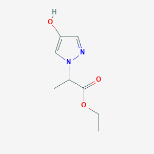 molecular formula C8H12N2O3 B8177740 Ethyl 2-(4-hydroxy-1H-pyrazol-1-yl)propanoate 