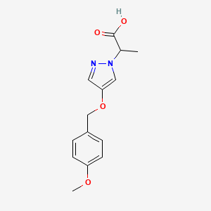 molecular formula C14H16N2O4 B8177754 2-(4-((4-Methoxybenzyl)oxy)-1H-pyrazol-1-yl)propanoic acid 