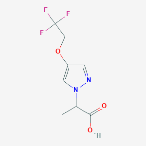 molecular formula C8H9F3N2O3 B8177783 2-(4-(2,2,2-Trifluoroethoxy)-1H-pyrazol-1-yl)propanoic acid 