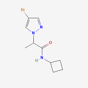 molecular formula C10H14BrN3O B8177788 2-(4-Bromo-1H-pyrazol-1-yl)-N-cyclobutylpropanamide 