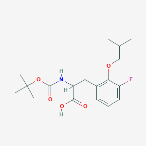 molecular formula C18H26FNO5 B8177805 2-((tert-Butoxycarbonyl)amino)-3-(3-fluoro-2-isobutoxyphenyl)propanoic acid 