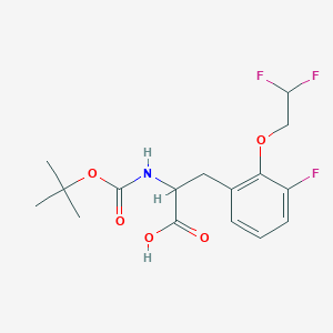 molecular formula C16H20F3NO5 B8177812 2-((tert-Butoxycarbonyl)amino)-3-(2-(2,2-difluoroethoxy)-3-fluorophenyl)propanoic acid 