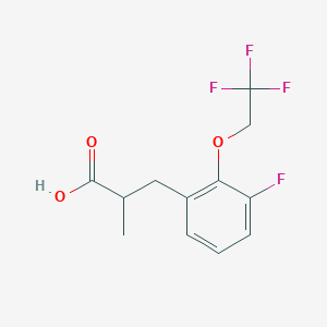 molecular formula C12H12F4O3 B8177814 3-(3-Fluoro-2-(2,2,2-trifluoroethoxy)phenyl)-2-methylpropanoic acid 