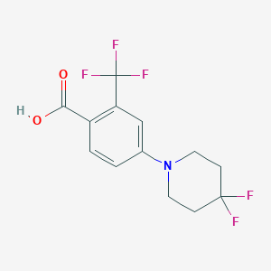 molecular formula C13H12F5NO2 B8177820 4-(4,4-Difluoropiperidin-1-yl)-2-(trifluoromethyl)benzoic acid 