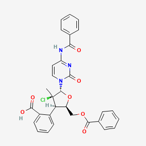 2-[(2R,3R,4R,5R)-5-(4-benzamido-2-oxo-1,2-dihydropyrimidin-1-yl)-2-[(benzoyloxy)methyl]-4-chloro-4-methyloxolan-3-yl]benzoic acid