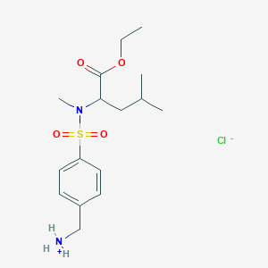 [4-[(1-Ethoxy-4-methyl-1-oxopentan-2-yl)-methylsulfamoyl]phenyl]methylazanium;chloride