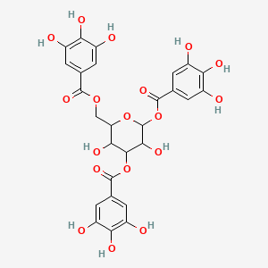 molecular formula C27H24O18 B8178060 1,3,6-Tris-o-(3,4,5-trihydroxybenzoyl)hexopyranose 