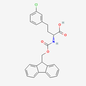 molecular formula C25H22ClNO4 B8178097 (R)-4-(3-Chloro-phenyl)-2-(9H-fluoren-9-ylmethoxycarbonylamino)-butyric acid 