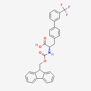 molecular formula C31H24F3NO4 B8178120 (2S)-2-(9H-fluoren-9-ylmethoxycarbonylamino)-3-[4-[3-(trifluoromethyl)phenyl]phenyl]propanoic acid 