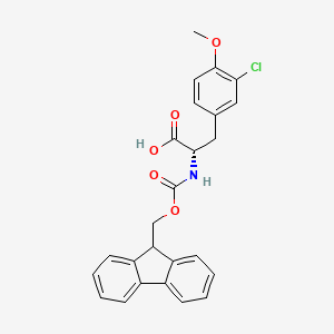 molecular formula C25H22ClNO5 B8178149 (2S)-3-(3-chloro-4-methoxyphenyl)-2-(9H-fluoren-9-ylmethoxycarbonylamino)propanoic acid 