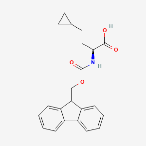 molecular formula C22H23NO4 B8178155 (S)-2-((((9H-Fluoren-9-yl)methoxy)carbonyl)amino)-4-cyclopropylbutanoic acid 