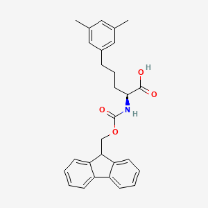 molecular formula C28H29NO4 B8178183 (S)-2-((((9H-Fluoren-9-yl)methoxy)carbonyl)amino)-5-(3,5-dimethylphenyl)pentanoic acid 