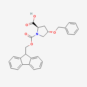 molecular formula C27H25NO5 B8178205 (4S)-1-Fmoc-4-benzyloxy-D-proline 