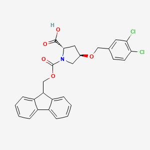 molecular formula C27H23Cl2NO5 B8178243 Fmoc-Hyp(Bn(3,4-diCl))-OH 