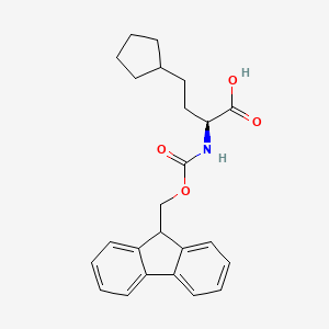molecular formula C24H27NO4 B8178268 (S)-2-((((9H-Fluoren-9-yl)methoxy)carbonyl)amino)-4-cyclopentylbutanoic acid 