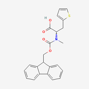 molecular formula C23H21NO4S B8178289 (S)-2-((((9H-Fluoren-9-yl)methoxy)carbonyl)(methyl)amino)-3-(thiophen-2-yl)propanoic acid 