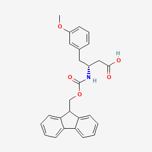molecular formula C26H25NO5 B8178295 (R)-3-(Fmoc-amino)-4-(3-methoxyphenyl)butanoic acid 