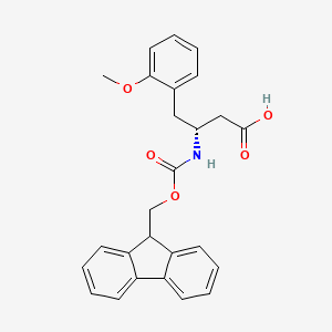 molecular formula C26H25NO5 B8178303 (R)-3-((((9H-Fluoren-9-yl)methoxy)carbonyl)amino)-4-(2-methoxyphenyl)butanoic acid 
