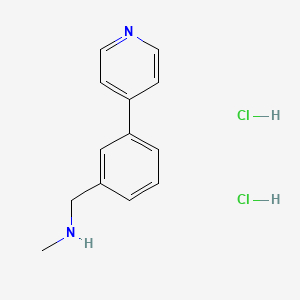molecular formula C13H16Cl2N2 B8178409 N-methyl-1-(3-pyridin-4-ylphenyl)methanamine;dihydrochloride 