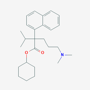 molecular formula C26H37NO2 B081785 Cyclohexyl 5-(dimethylamino)-2-naphthalen-1-yl-2-propan-2-ylpentanoate CAS No. 14938-53-5