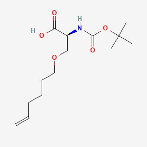 molecular formula C14H25NO5 B8178673 (2S)-3-hex-5-enoxy-2-[(2-methylpropan-2-yl)oxycarbonylamino]propanoic acid 