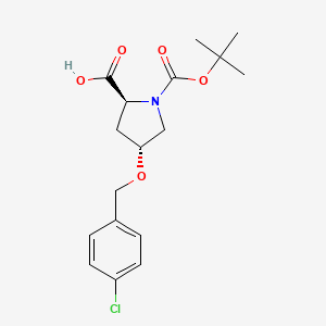 molecular formula C17H22ClNO5 B8178724 Boc-Hyp(Bn(4-Cl))-OH 