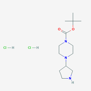 molecular formula C13H27Cl2N3O2 B8178794 1-Boc-4-(3-pyrrolidinyl)piperazine dihydrochloride 