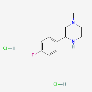 molecular formula C11H17Cl2FN2 B8178916 3-(4-Fluorophenyl)-1-methyl-piperazine 2HCl 