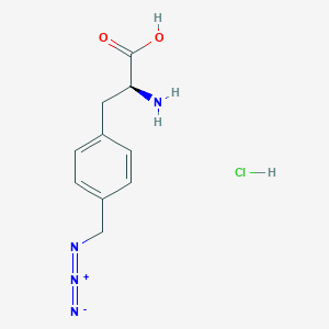 molecular formula C10H13ClN4O2 B8178930 (2S)-2-amino-3-[4-(azidomethyl)phenyl]propanoic acid hydrochloride 