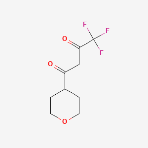 molecular formula C9H11F3O3 B8178986 1-(Tetrahydro-2H-pyran-4-yl)-4,4,4-trifluoro-1,3-butanedione 
