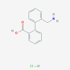 molecular formula C14H14ClNO2 B8178991 2'-(Aminomethyl)-biphenyl-2-carboxylic acid HCl 